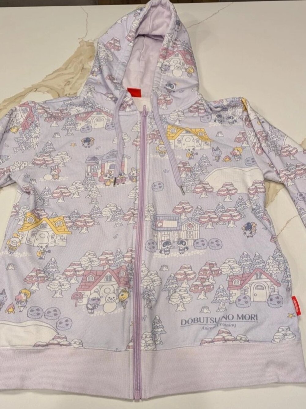 Nintendo Japan Animal Crossing Purple Zip Hoodie Dobutsu no Mori Size Medium